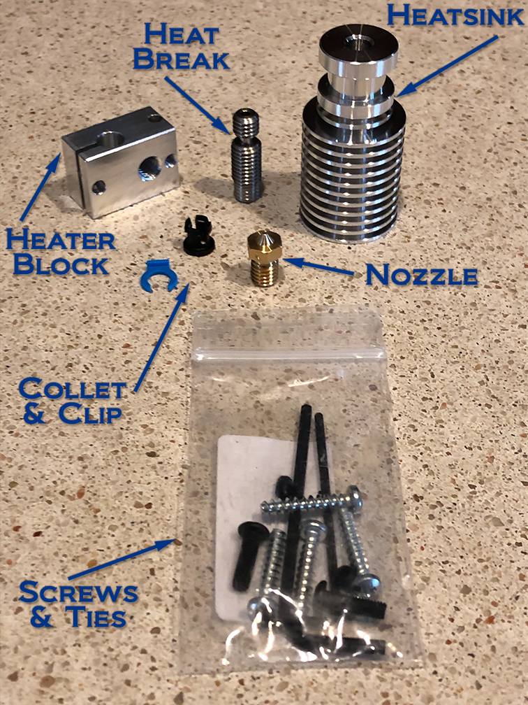 E3D V6 Parts and Labels